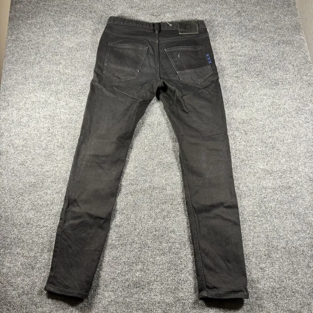 Scotch & Soda Amsterdams Blauw Skim Jeans Mens 31x32 Black Skinny Denim Stretch